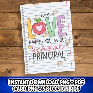 School Principal Gift, Printable Principal Appreciation Gift, Principals Day Sign, Thank You Principal Card, National Principal's Day Gift