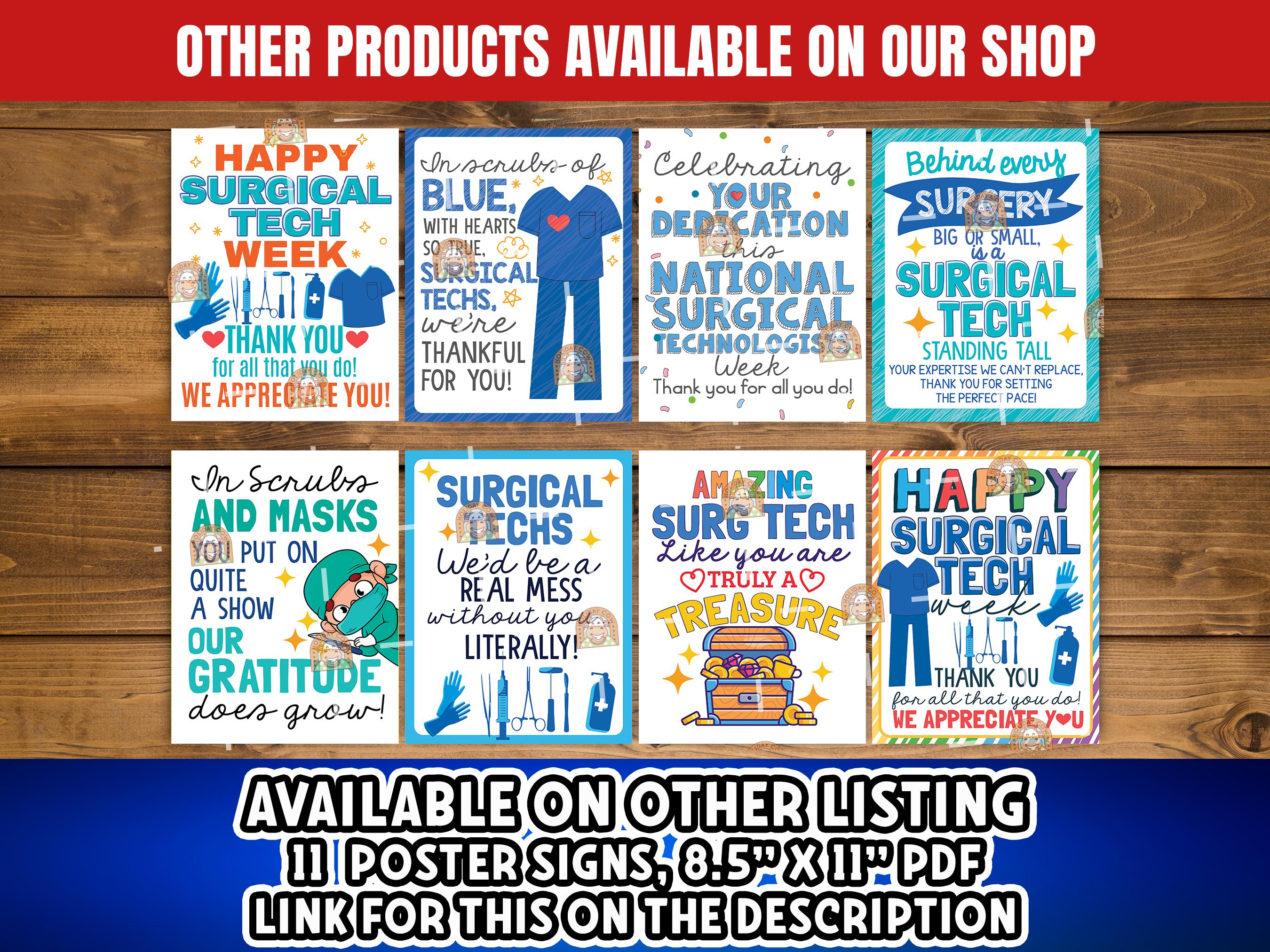 Surgical Tech Week Gift Printable, Surgical Tech Appreciation Card, Thank You Surg Tech Gift ...