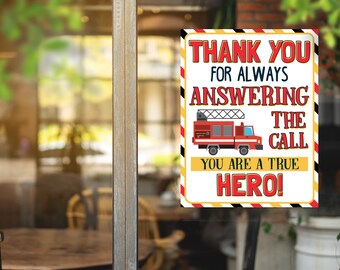Thank You Firefighters Banner Printable