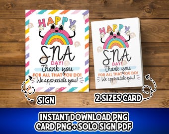 Regalo per la giornata SNA, cartello stampabile per la giornata SNA, giornata per gli assistenti con bisogni speciali, ringraziamento per l&#39;apprezzamento SNA, regalo per gli assistenti con bisogni speciali, decorazioni per la giornata SNA