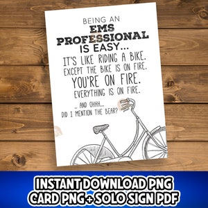 EMS Week Gifts, ems week card printable, ems appreciation, emergency medical services gift, ems thank you card, funny ems professional gift