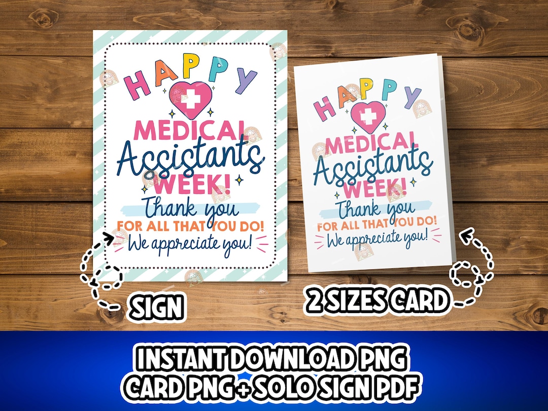 Medical Assistant Week Sign Printable, Medical Assistant Gift, Happy MA ...