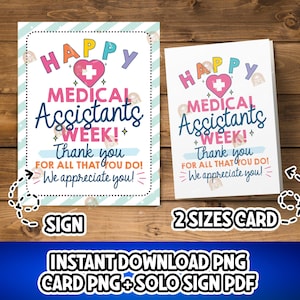 Medical Assistant Week Sign Printable, Medical Assistant Gift, Happy MA Week Card, Thank you MA Appreciation Week Poster, MA week gift