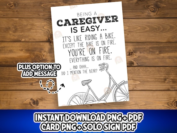 Caregiver Gift, Family Caregivers Month Card Printable, Caregiver Appreciation Month Gift for Caregiver Thank you Gift, Caregiver Sign