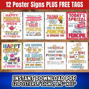 Principal Appreciation Week Sign Printable, National Principals' Week Decor, School Principal Thank You Gift, Happy Principals Week Poster