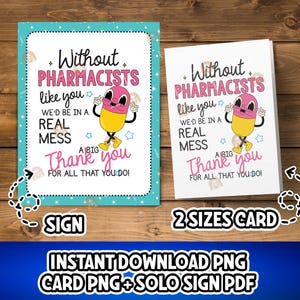 Pharmacist Gift Idea, World Pharmacists Day Gift for Pharmacist Thank you Sign, Printable Pharmacist Appreciation Card, Pharmacy Week Gift
