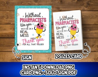 Pharmacist Gift Idea, World Pharmacists Day Gift for Pharmacist Thank you Sign, Printable Pharmacist Appreciation Card, Pharmacy Week Gift
