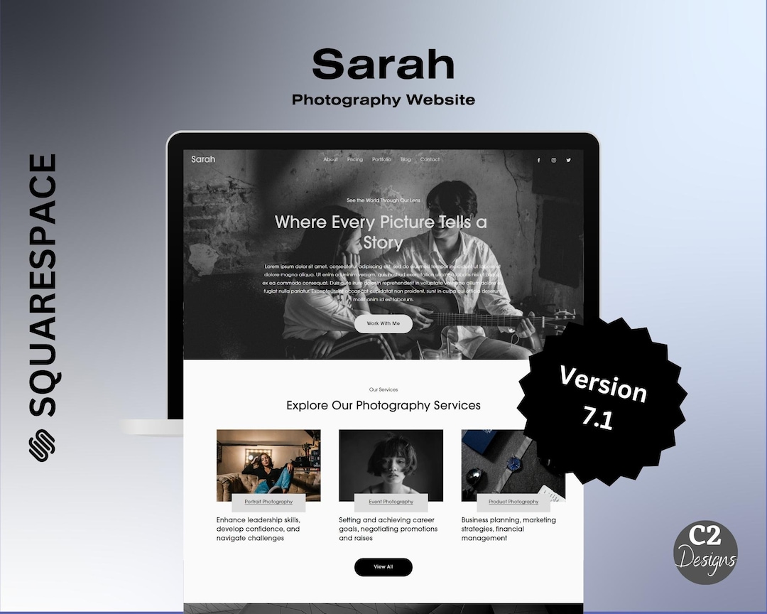 Squarespace Template for Photographers Portfolio Website Etsy Squarespace Template for Photographers Portfolio Website Etsy