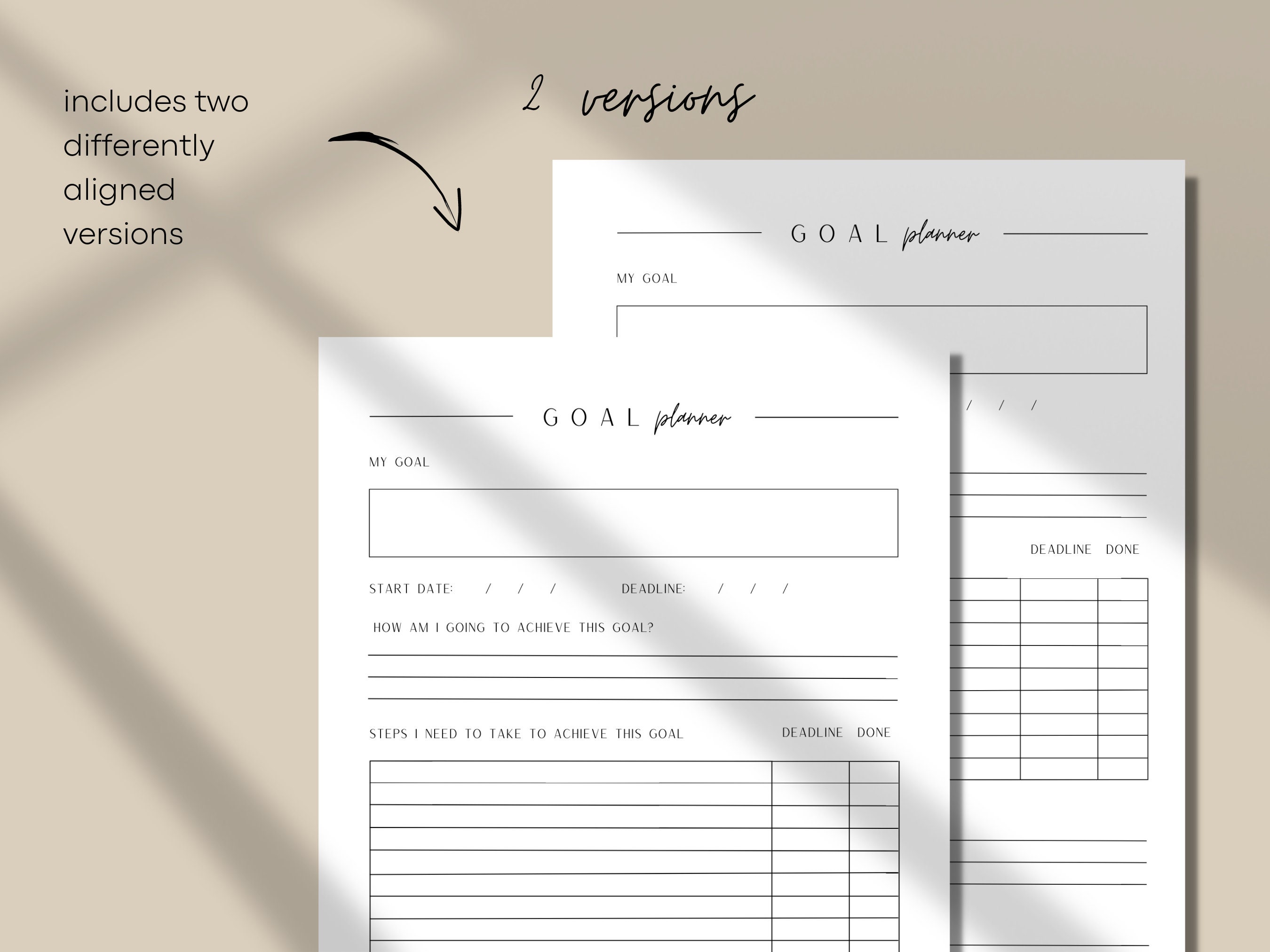 Goal Setting Planner I Goal Planning Template I PDF Printable Files I ...