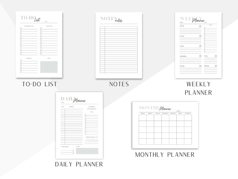 Sunday Start Printable Planner Bundle undated - Etsy