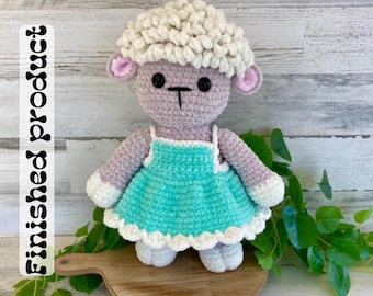Handmade Crochet Lamb Plushie: Lola the Lamb Stuffed Animal
