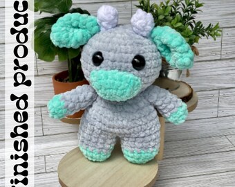 stuffed animal crochet plushie, finished Amigurumi  cow, Gray teal cow plushie toy, Handmade Crochet item, small farm animal toy gift