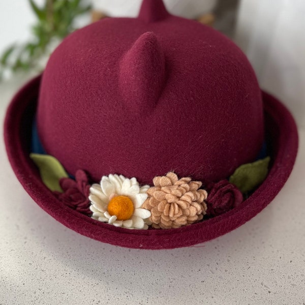 Bonnet enfant chaton avec fleurs pour vacances, fête, mariage, cadeau, photos. Chapeau pour enfants, chapeau de soleil, chapeau pour enfants, chapeau pour tout-petit