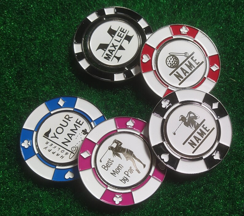 Personalized Metal Poker Chip Golf Ball Marker Golf Gifts Etsy
