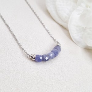 Tansanit Anhänger Halskette, Dezember Geburtsstein Halskette, Lila Kristall Halskette, Geburtstagsgeschenk Frauen,
