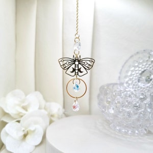 Suncatcher butterfly decor, Sun catcher crystal wall hanging, Mini suncatcher crystal mobile, Aesthetic room decor