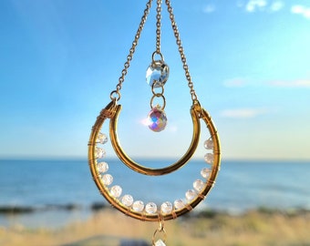 Crystal car charm for rear view mirror hanging bling accessory, Car Suncatcher auto hanger