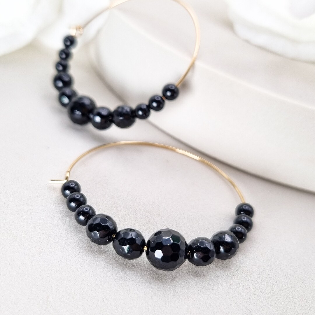 Hoop Earring Tona Large Black - Elk Accessories main image 1