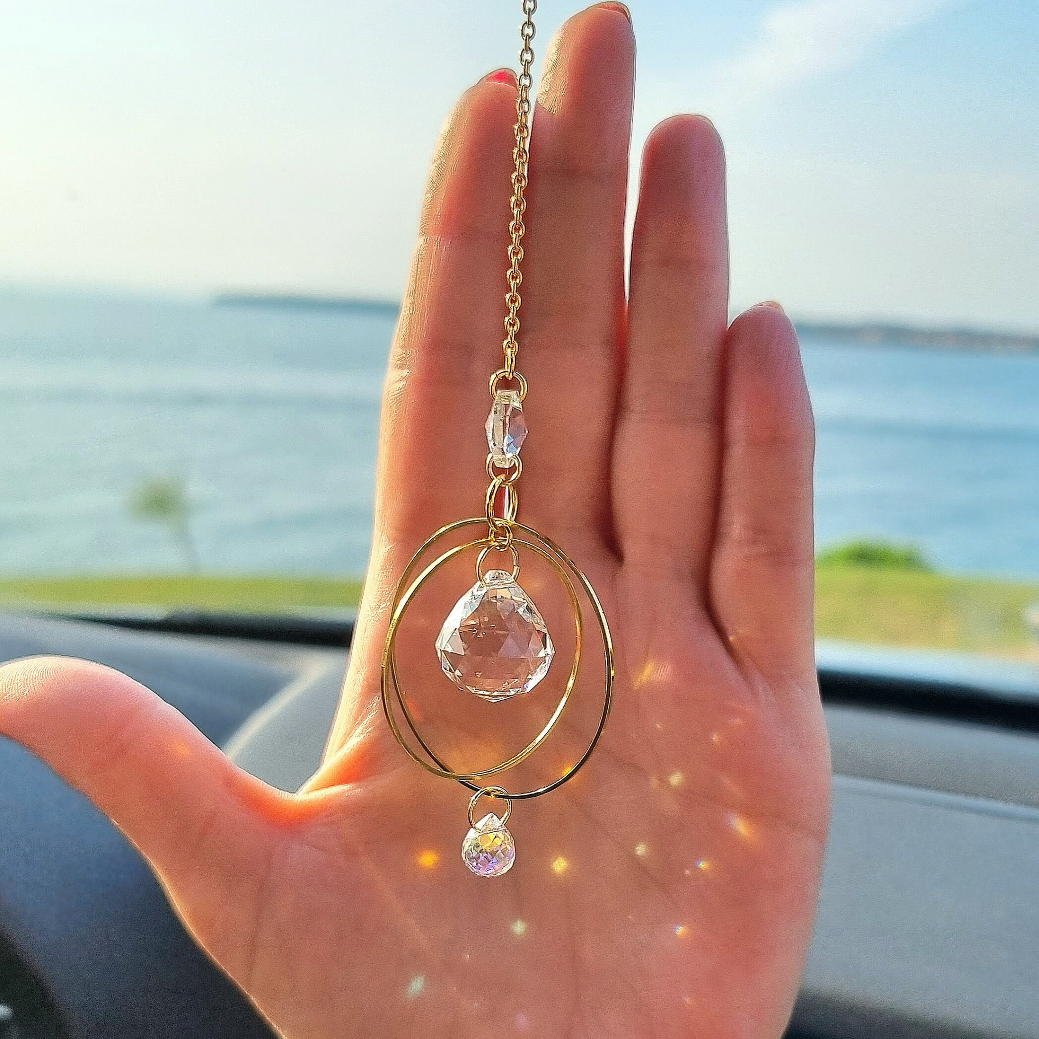 Ciondolo Per Auto Asudaro A Forma Di Cigno - Cristallo Decorativo Per Specchietto Retrovisore - Foto 4