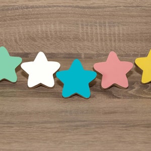 Stars Drawer Knobs,  Wardrobe Knobs, Nursery Dresser Knobs, Star Cabinet Knobs and Pulls, Children Room Ideas, Kids Decorative,Wooden Star.