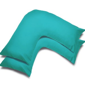 2 x V Shaped Pillow Case Cover Pregnancy Maternity Orthopaedic Supporting Nursing V Pillow Case Teal