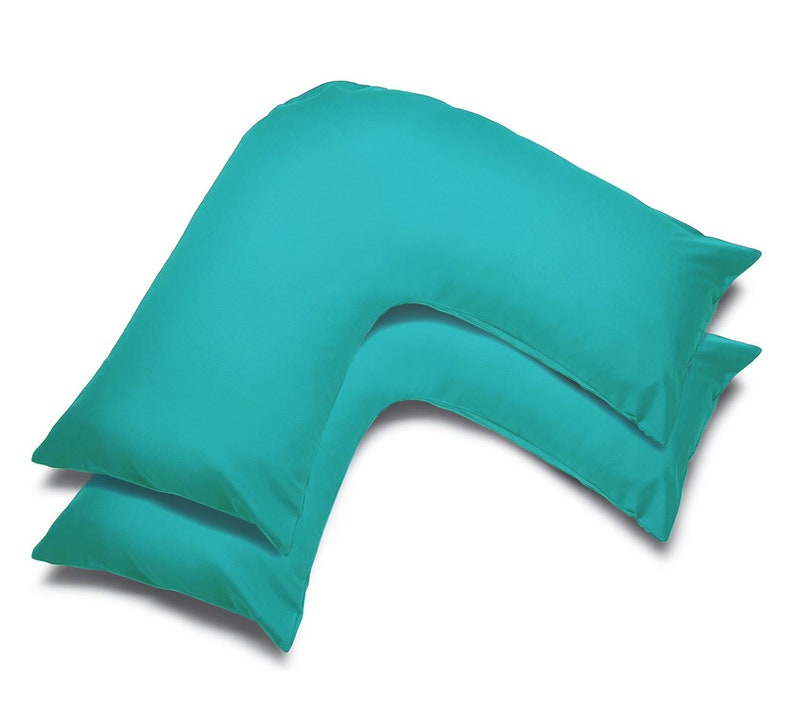 2 x V Shaped Pillow Case Cover Pregnancy Maternity Orthopaedic Supporting Nursing V Pillow Case Teal