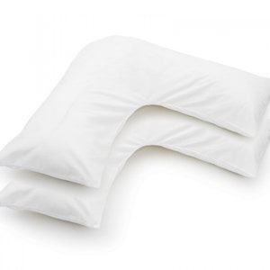 2 x V Shaped Pillow Case Cover Pregnancy Maternity Orthopaedic Supporting Nursing V Pillow Case White