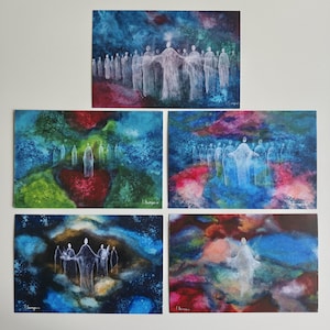 Peace keepers Postkarten 5er Set – Ätherische Kunstdrucke von Licht und Vormundschaft, spirituelles Geschenk, Iva Sampaio Art