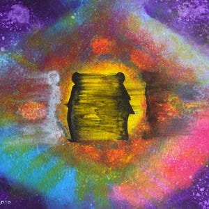 Dipinto acrilico originale su carta Opera d'arte unica Arte fatta a mano Arte spirituale Arte moderna astratta colorata