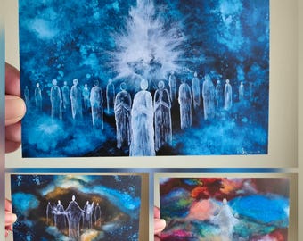 Peace Keepers Postcard Set of 3, Spiritual Angel Art Postcards, Ethereal Guardian