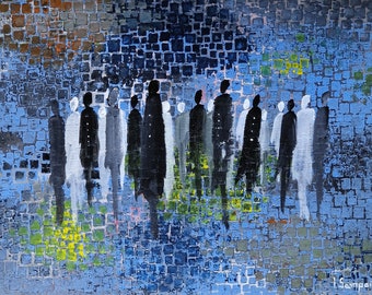 Abstract Figures Acrylic Painting: Colorful Fantasy Art (30x40cm)
