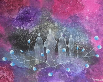 Peace Keepers: Spiritual Acrylic Painting on Paper (30x40cm)