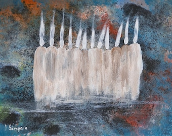 Ancestors: Original Acrylic Abstract Painting on Paper (30x40cm)