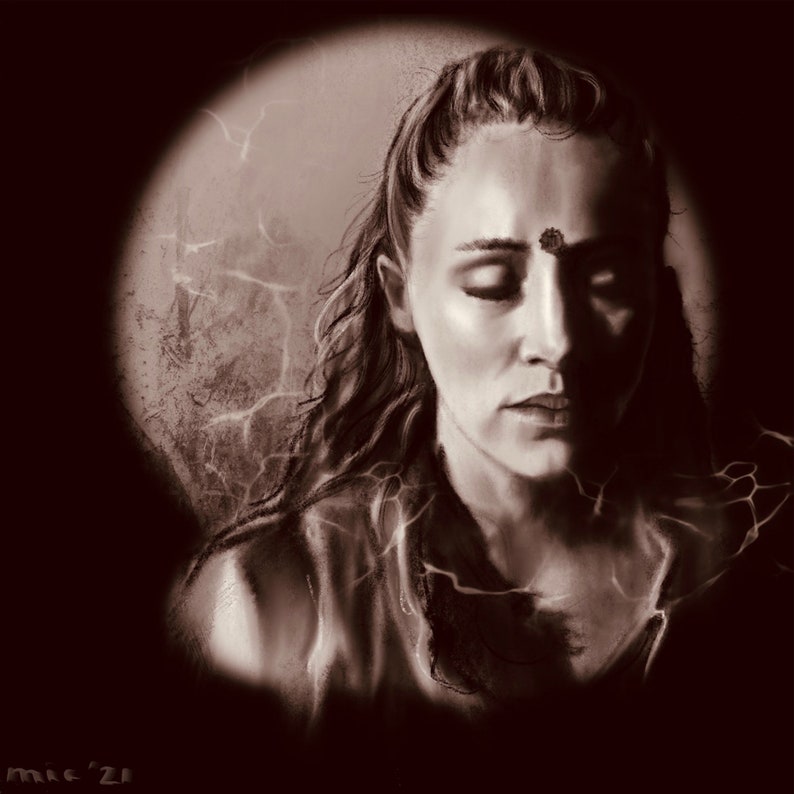 Portrait Drawing the 100 Lexa Portrait Original Digitize Sketch Digital