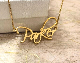 Colar de assinatura personalizado: joia de prata esterlina com caligrafia