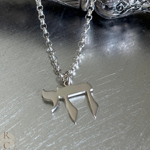 Sterling Silver Chai Necklace: Jewish Symbol Pendant, Gold Plated Option