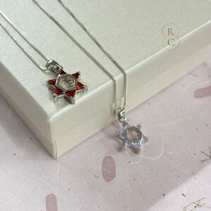 Sterling Silver Star of David Necklace: Colorful Jewish Magen Pendant
