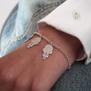Personalized Bracelet for Mom with Engraved Kids Names-Custom Silver 925 Charms for Bracelet-Gifts For Her Mom Grandma Auntie-Valentines Day