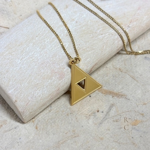 Srebrny naszyjnik Triforce - niestandardowy wisiorek Triforce dla mężczyzn i kobiet - Zelda Gifts - spersonalizowana biżuteria