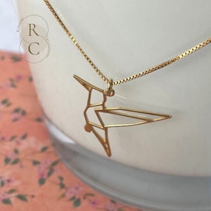 Personalized Hummingbird Necklace for Women - Elegant Sterling Silver & Gold Plated Origami Jewelry - Jewelry Gift for Mom
