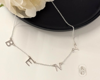 Personalized Sterling Silver Initials Necklace for Women - Gold Plated Jewelry Gift for Mom