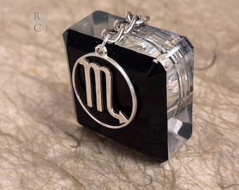 Sterling Silver Zodiac Keychain: Horoscope Astrology Gift - Fathers Day Gift