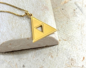 Sterling Silver Triforce Necklace: Zelda Inspired Necklace