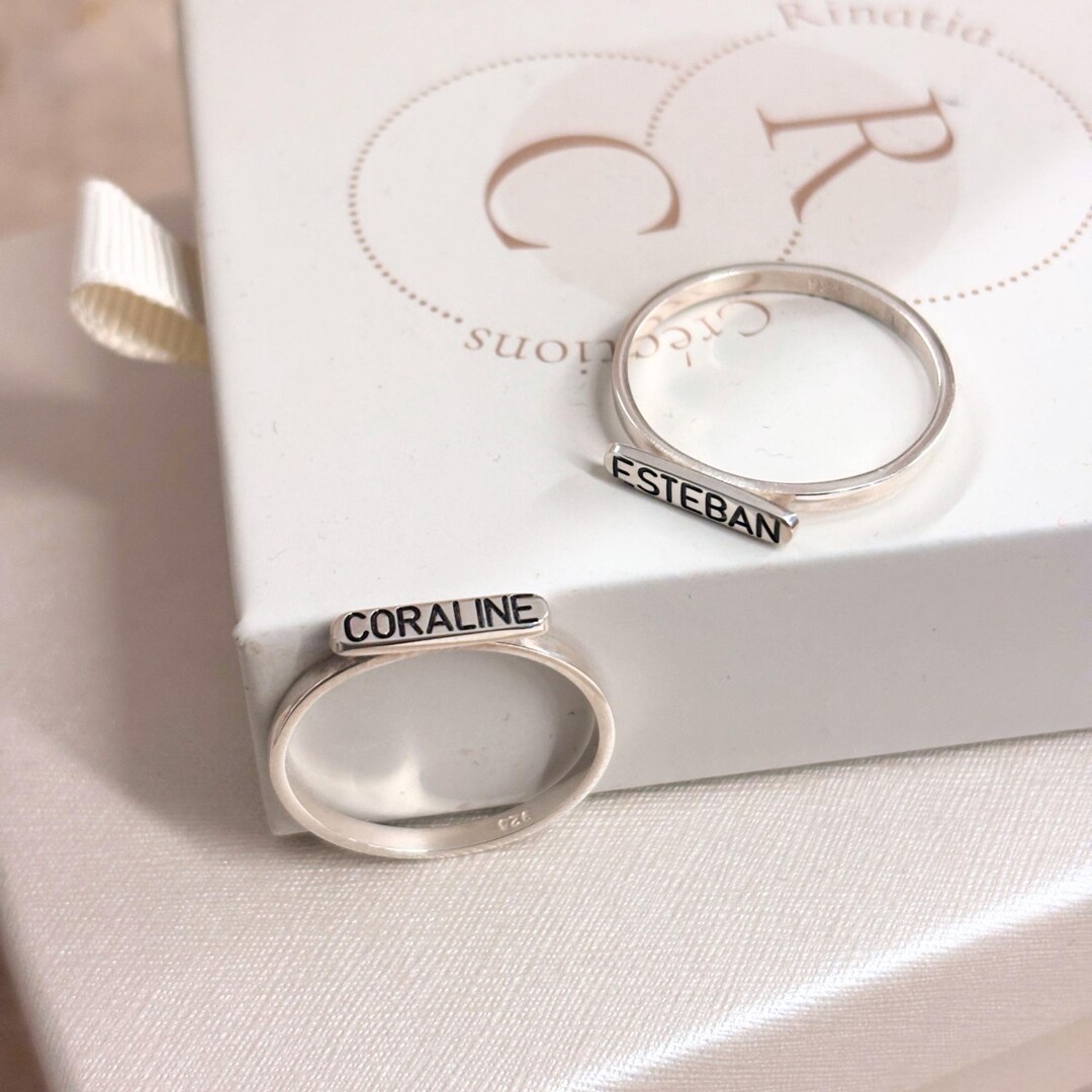 Etsy Name Rings Stackable Custom Name Stackable Rings – Sterling Silver or Gold Plated – Stacking ...