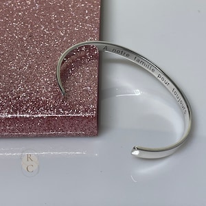 Pulsera con mensaje oculto personalizada para hombres y mujeres, accesorio con mensaje en plata de ley, joyería personalizada, brazalete con mantra apilable, brazalete ajustable