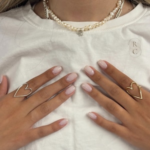Herz Umriss Ring für sie-Gold Liebe Ring für Frauen-Silber Hohl Herz Ring-Feine Schmuck-Ring Geschenkidee
