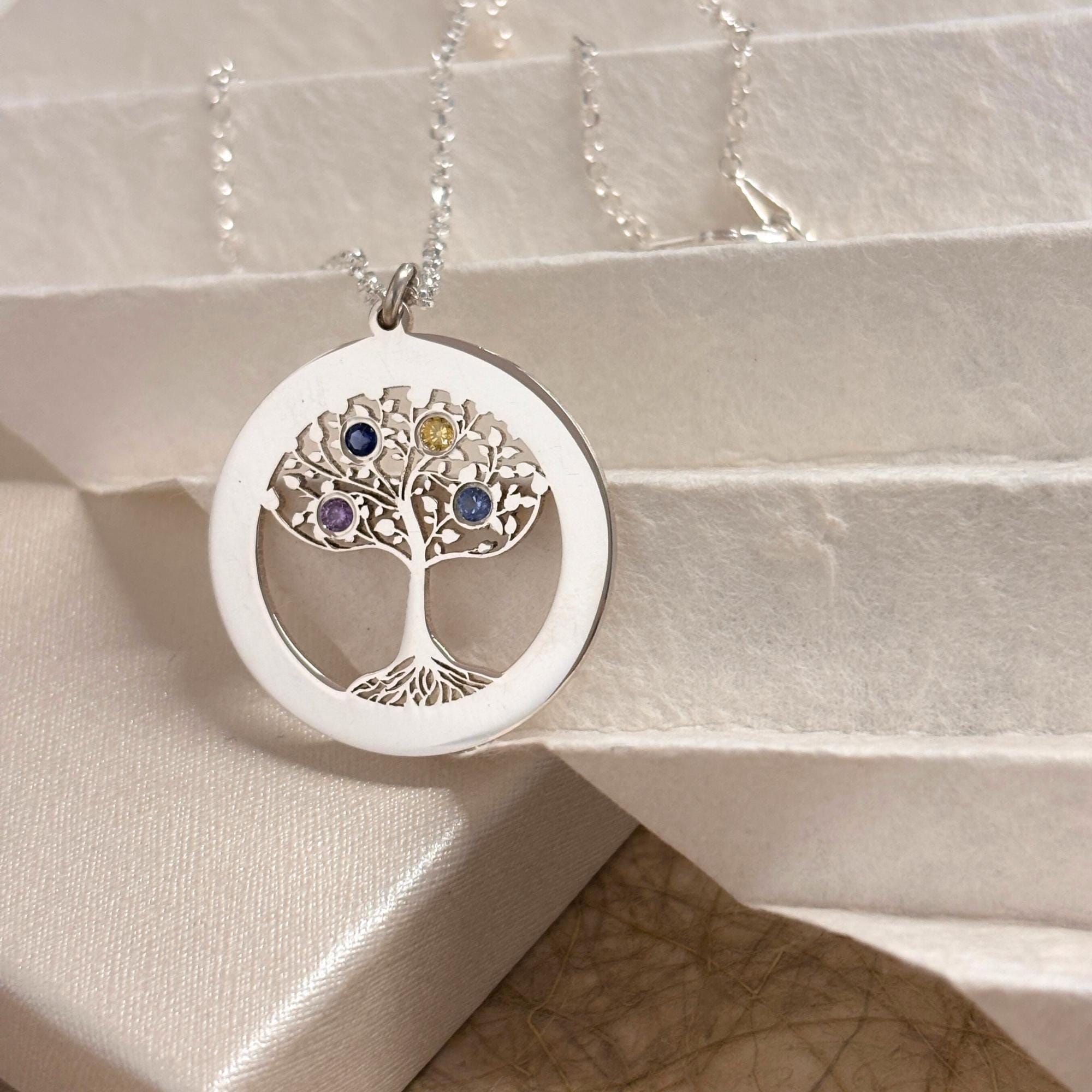 Veshon Tree Of Life Necklace - 925 Sterling Silver With Cubic Zirconia & Heart Birthstone Pendant - View #9