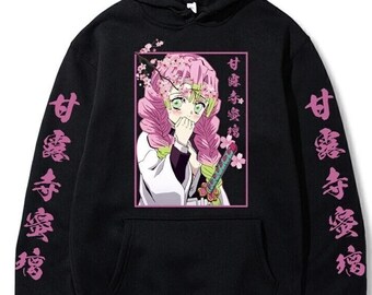 Kanroji Mitsuri Japan Anime  Hoodies Plus Size Sweatshirts Harajuku Female Long Sleeve Pullover