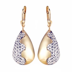 Earrings dangle earrings ear studs earrings yellow gold pair