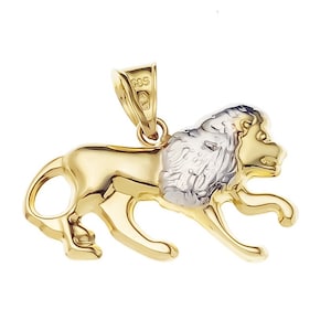 Anhänger Löwe Sternzeichen Tierkreiszeichen Horoskop Kettenanhänger Bicolor Zweifarbig Gold Goldanhänger